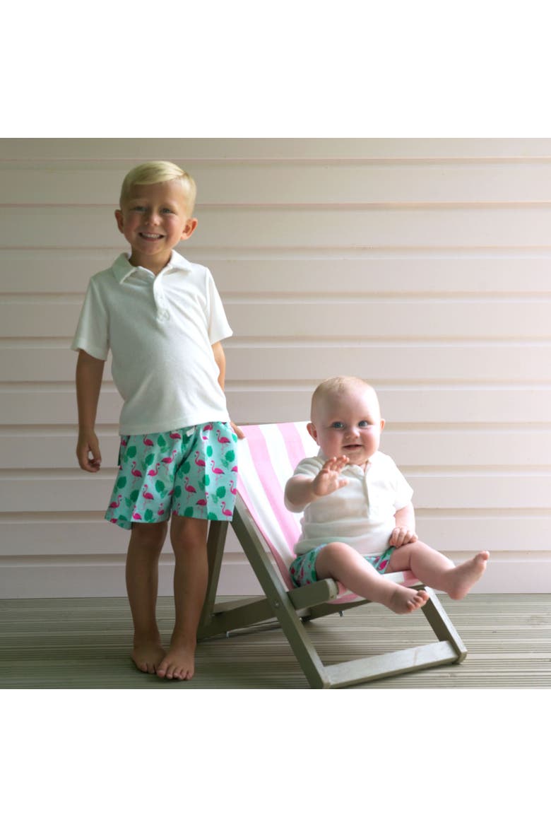 Flamingo Swim Shorts, Alternate, color, Green