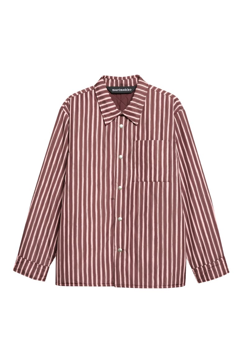 Seura Piclo Kiski Striped Overshirt, Main, color, LIGHT PINK BROWN