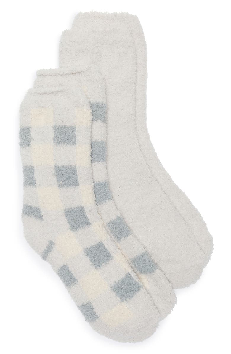 Lemon Assorted 2-Pack Shea Butter Infused Crew Socks, Alternate, color, Medium Grey