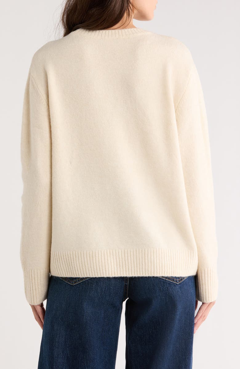 Vince Camuto Rose Jacquard Sweater, Alternate, color, Birch