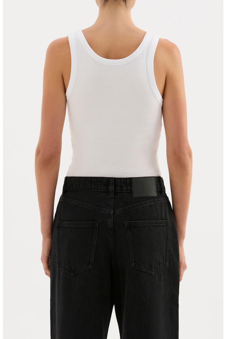 Rib Singlet Top, Alternate, color, White