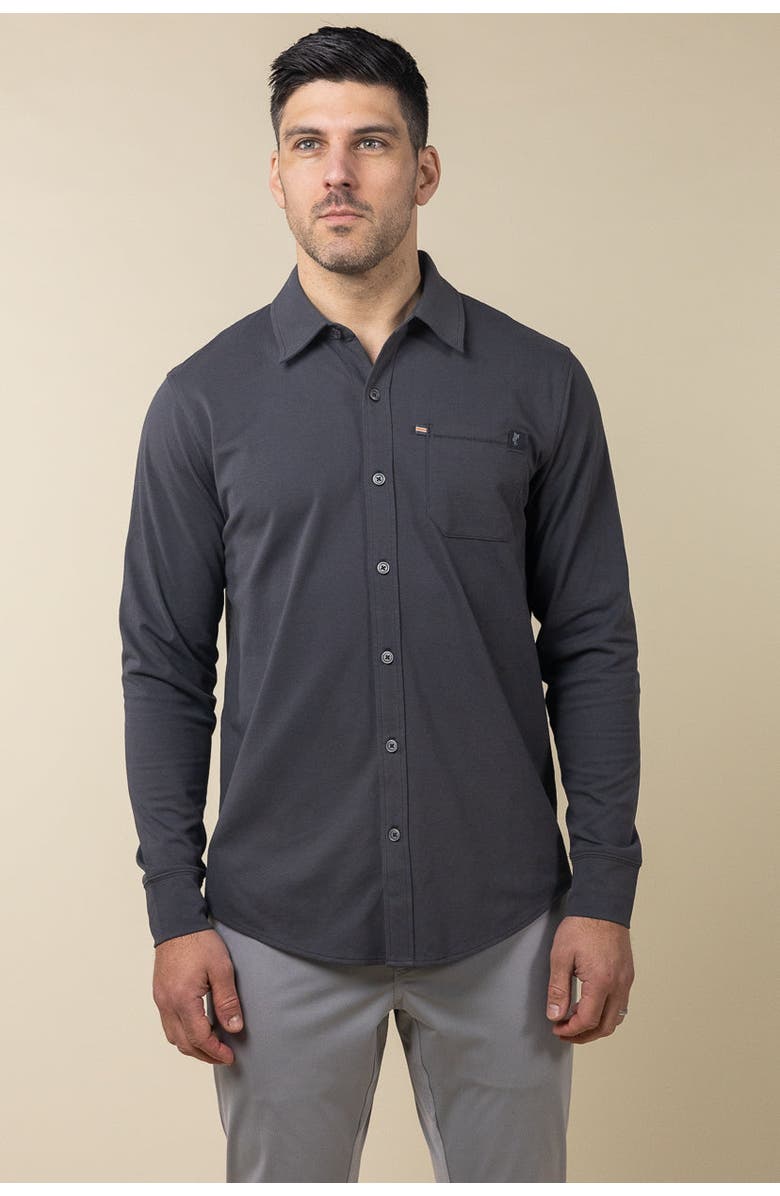 ASHWORTH GOLF LS Hightide Shirt, Alternate, color, Asphalt