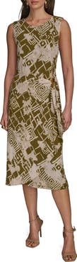 Donna Karan New York Print Sleeveless Midi Dress