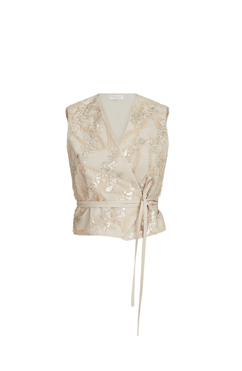 Vest with dazzling seabed embroidery