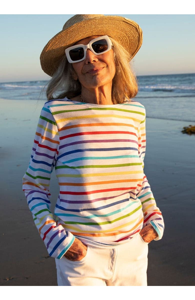 Saint James MINQUIERS PRIDE - Rainbow Striped Shirt, Alternate, color, Multico