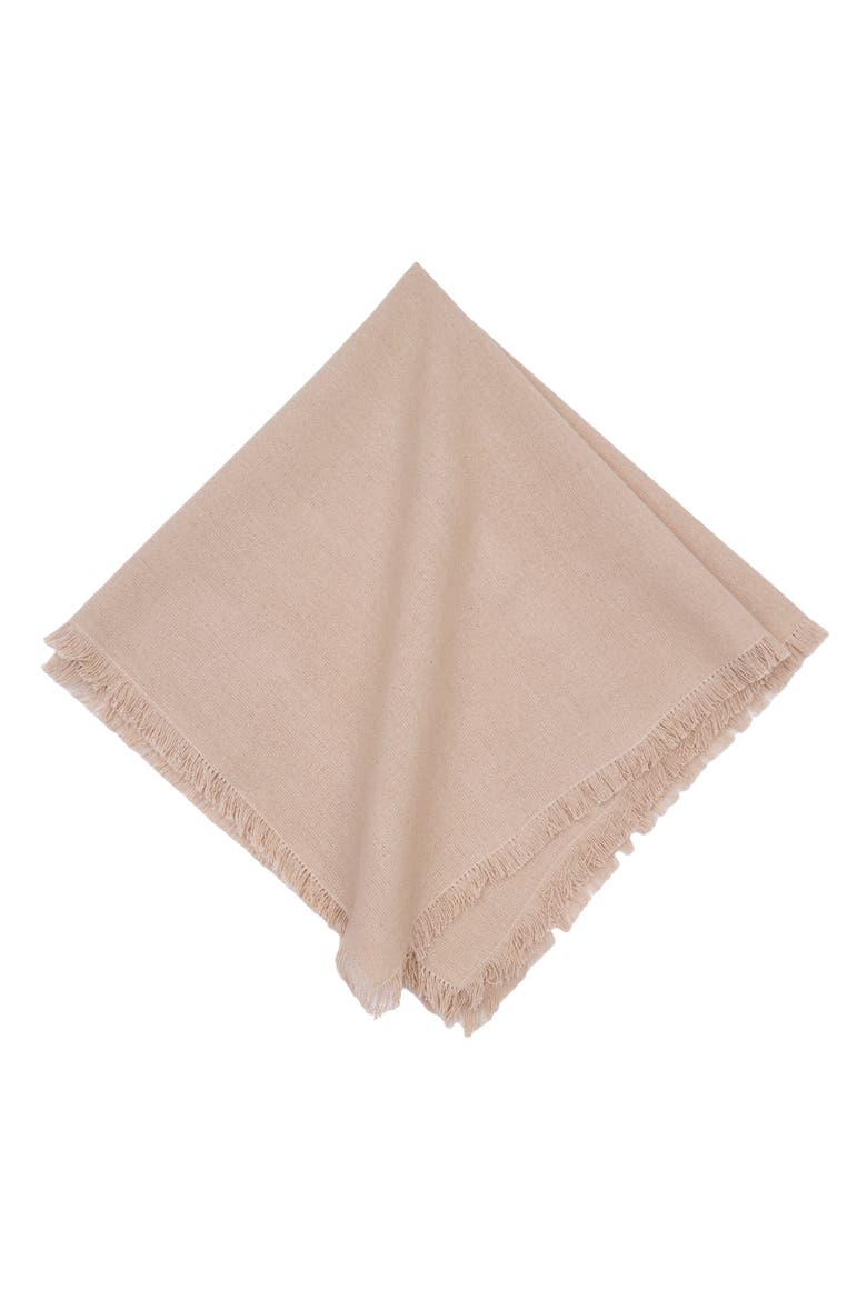 Frayed Sand Napkin Set of 6, Alternate, color, Beige