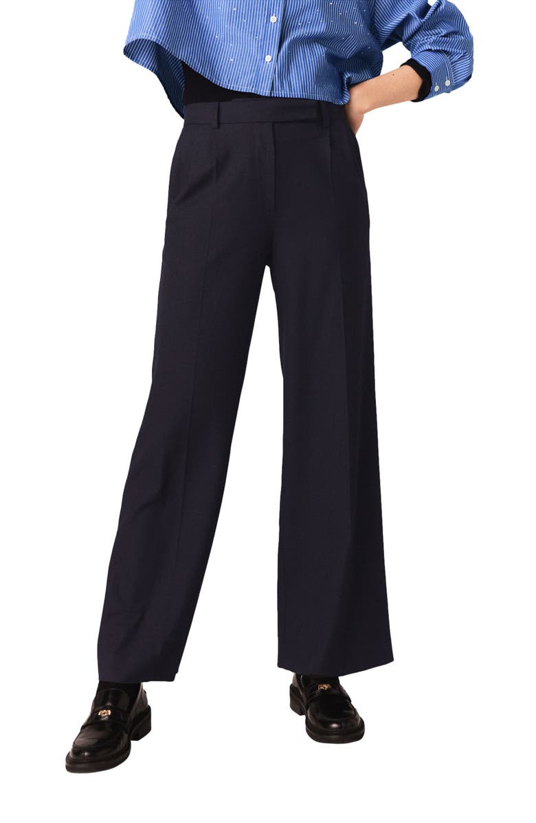 maje Wide-leg suit trousers, Alternate, color, Black