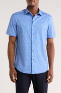 Bugatchi Print Short Sleeve Button-Up Shirt