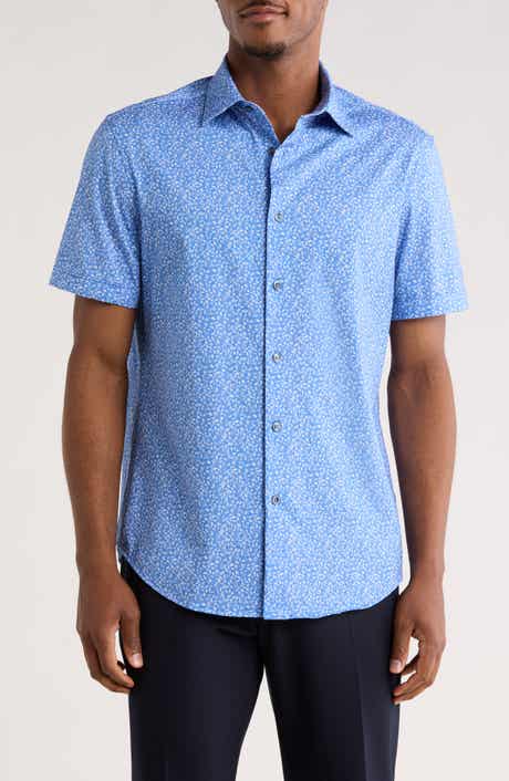 Bugatchi Print Short Sleeve Button-Up Shirt