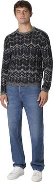 Missoni Crew-neck Cotton Chevron Pullover With Ribbed Trims