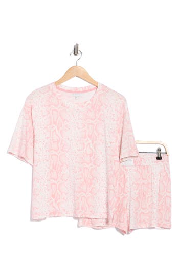 Pj Salvage T-shirt & Boxer Shorts Pajamas In Pink