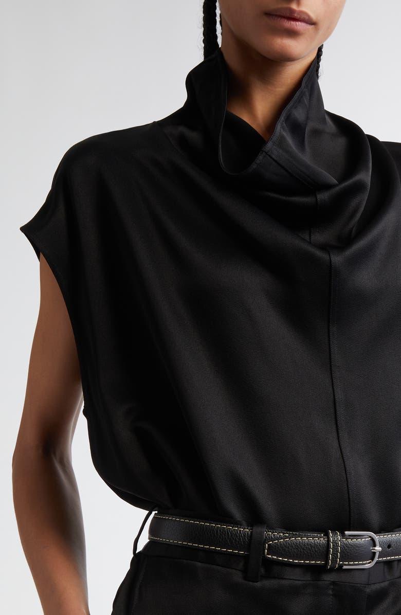 TOTEME Sleeveless Funnel Neck Top, Alternate, color, Black
