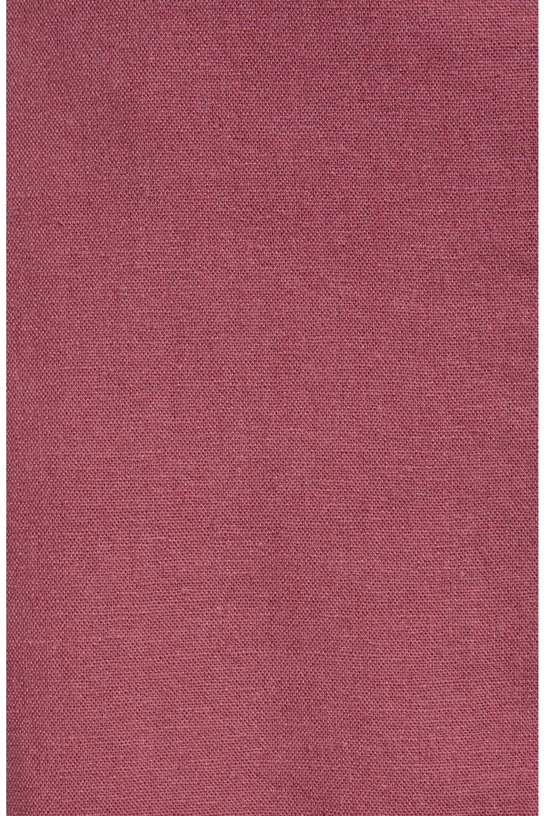Button Front Linen Blend Midi Skirt, Alternate, color, BURGUNDY CRUSH