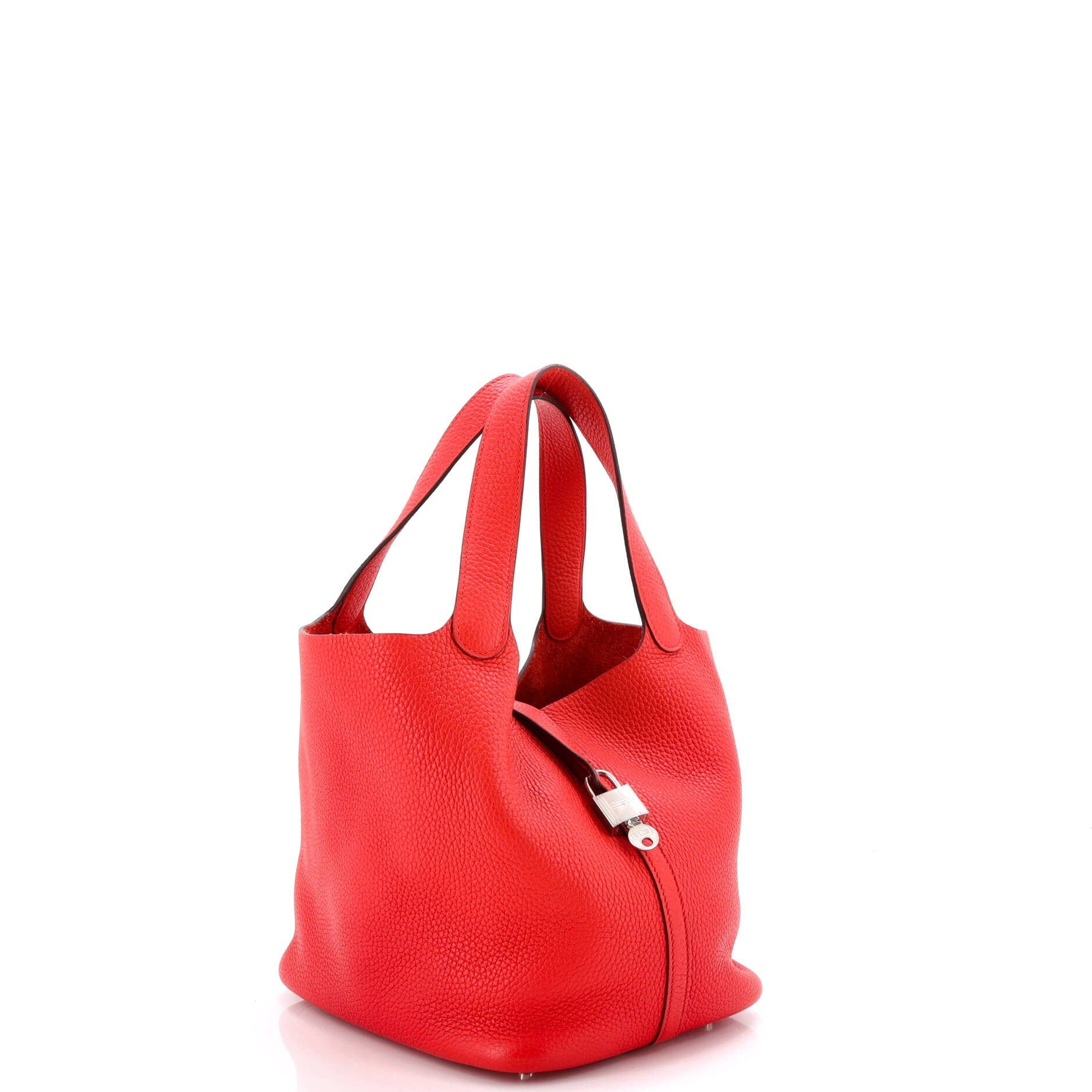 Pre-Owned Hermes Picotin Lock Bag Clemence MM, Alternate, color, Rouge Tomate