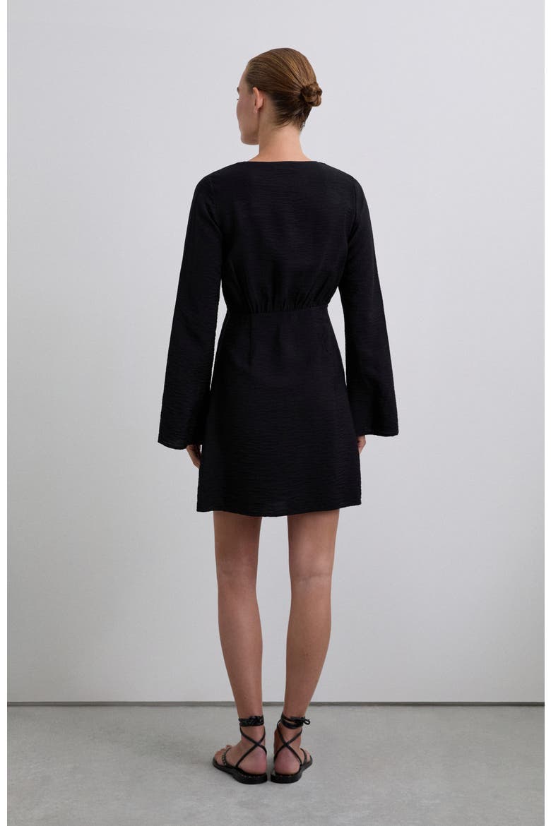 Ray Knot Short Dress, Alternate, color, Black