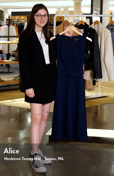 Black Halo Vieata Fit Flare Midi Dress Nordstrom