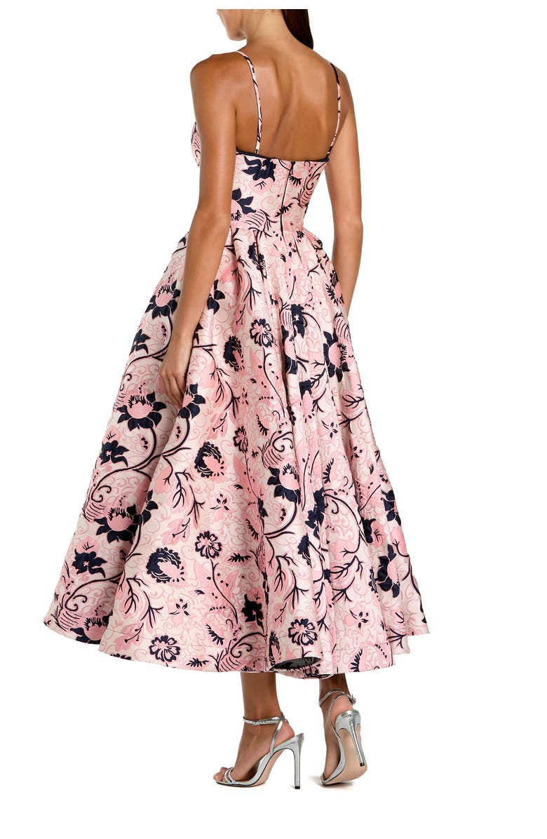 Mac Duggal Floral Brocade Sweetheart Neck A-Line Midi Dress, Alternate, color, White Multi