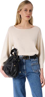 GERARD DAREL Liona 3/4 Sleeve Boat Neck Knit Top