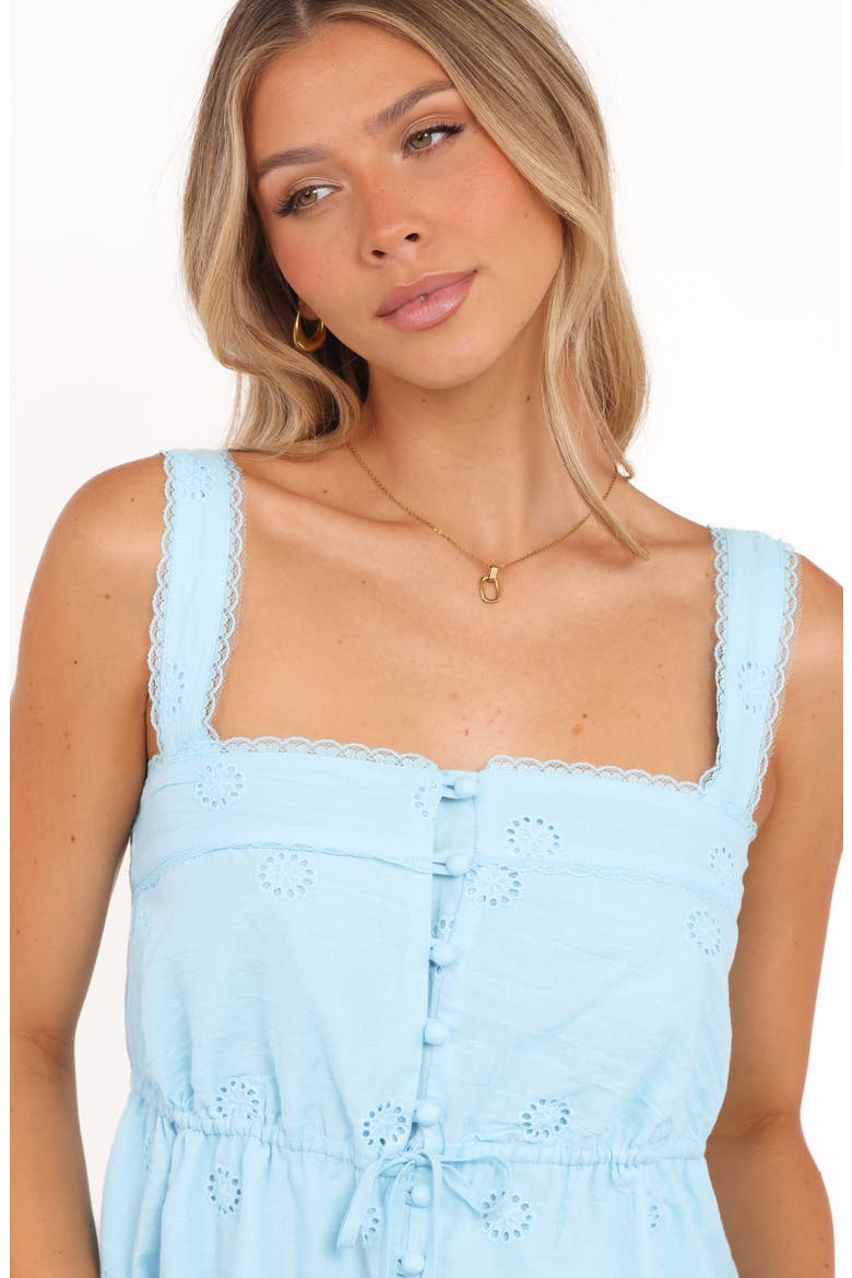 Delta Eyelet Cotton Tank, Alternate, color, AQUA