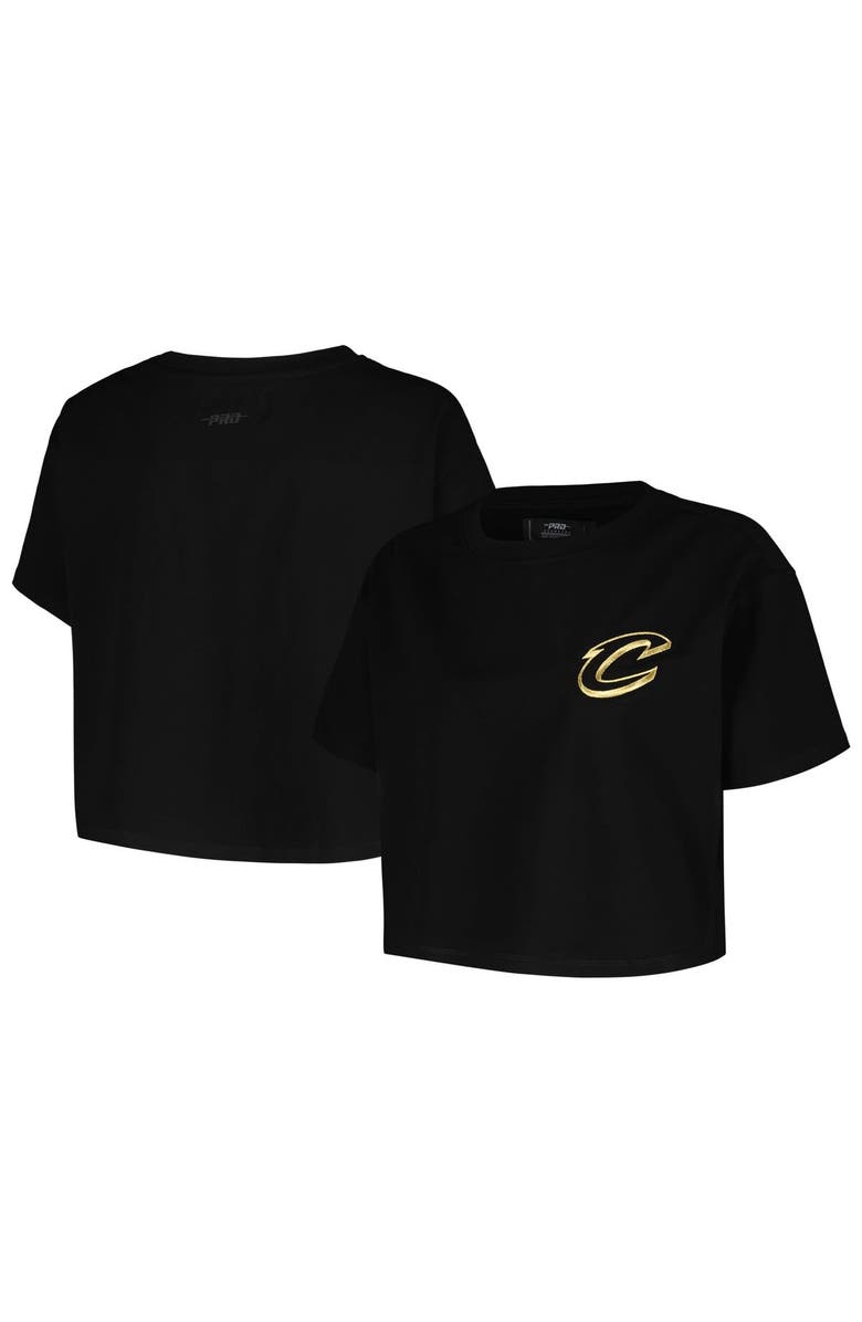 PRO STANDARD Women's Pro Standard Black Cleveland Cavaliers Holiday Glam Boxy T-Shirt, Main, color, 