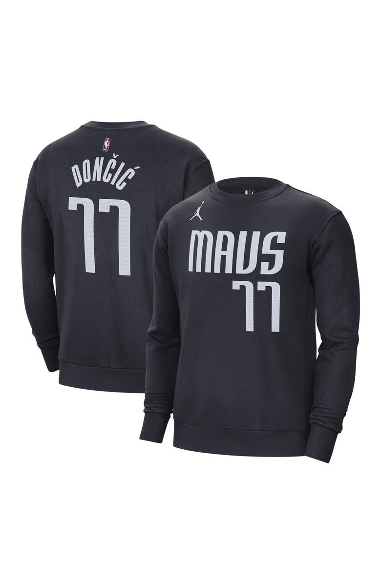 Jordan Brand Men's Jordan Brand Luka Dončić Navy Dallas Mavericks Statement Name & Number Pullover Sweatshirt, Main, color,