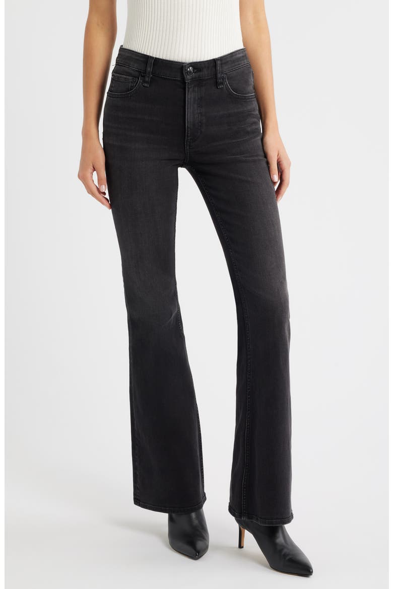 Flexi Dahlia Mid Rise Flare Jeans, Main, color, MDNGHT