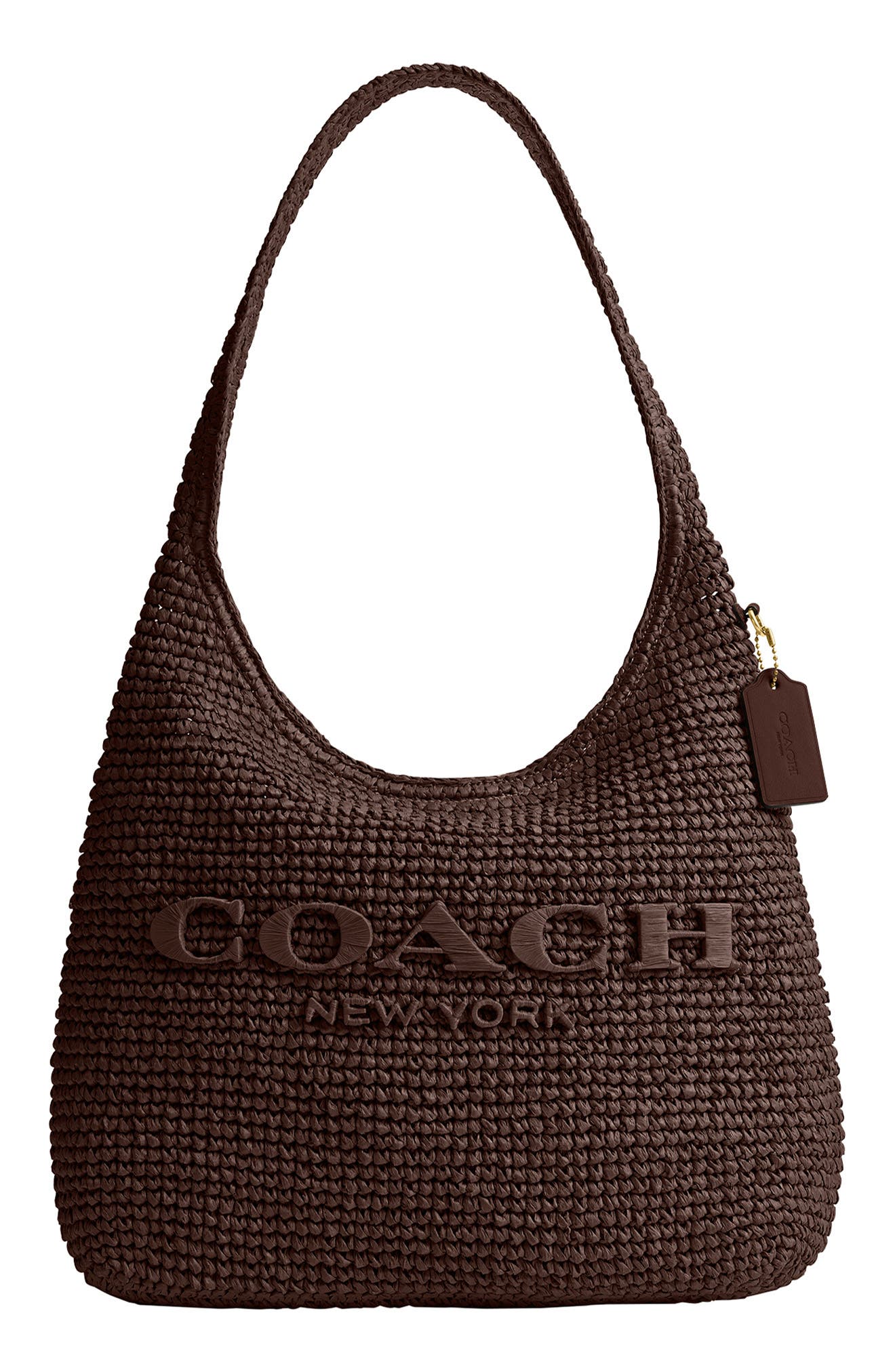 COACH Brooklyn 34 Refined Weave Shoulder Bag, Main, color, Maple