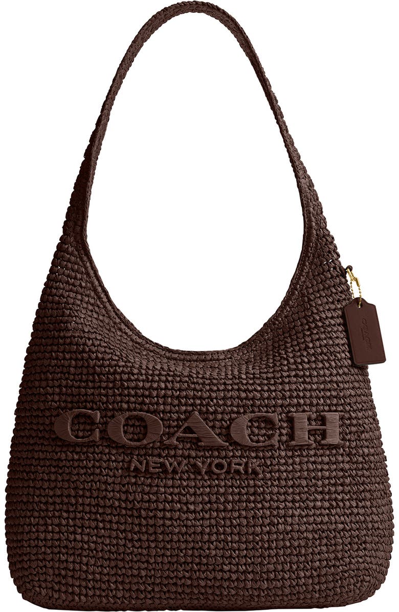 COACH Brooklyn 34 Refined Weave Shoulder Bag, Main, color, Maple
