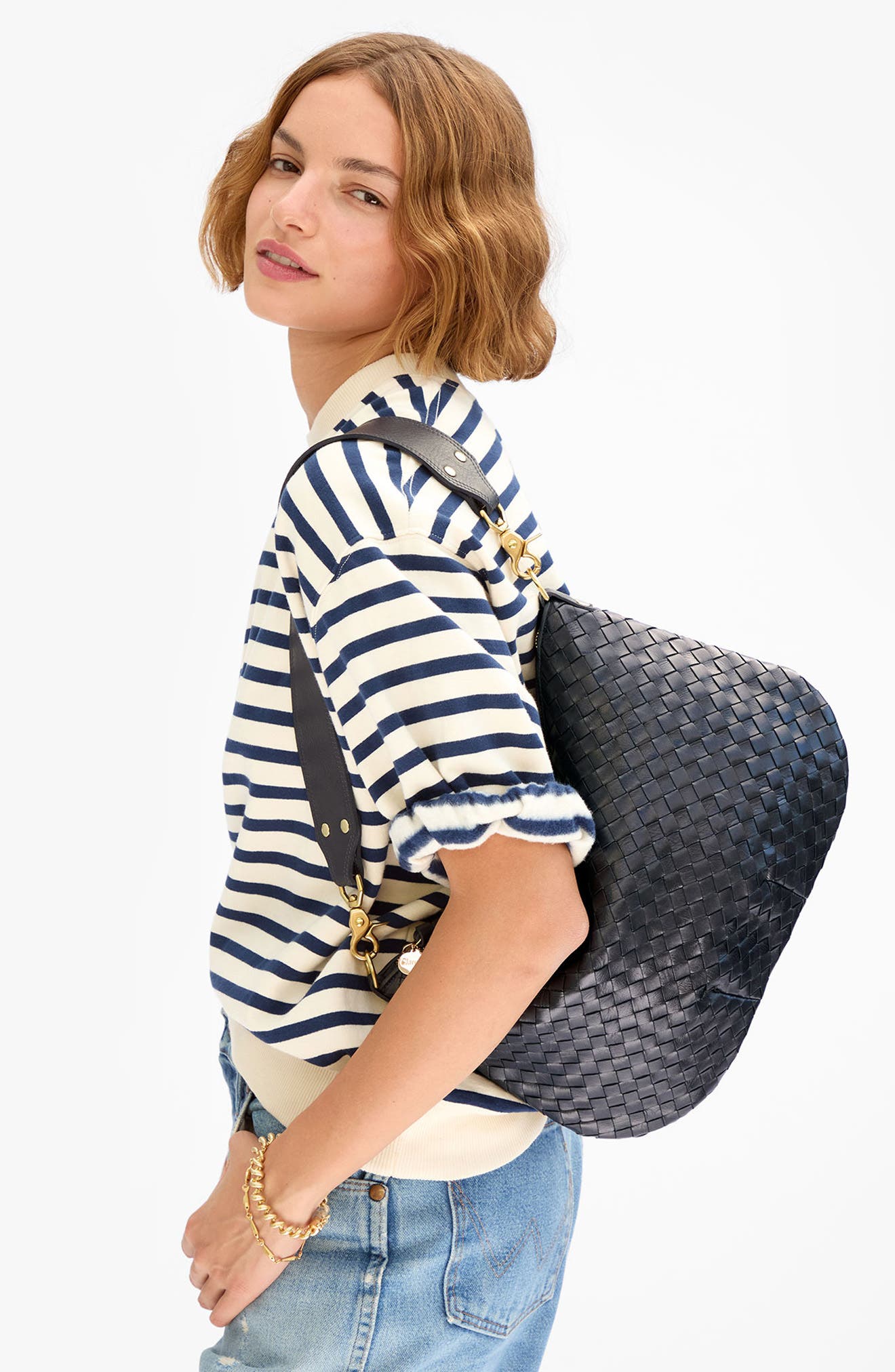 Moyen Woven Leather Messenger Bag, Alternate, color, TWILIGHT