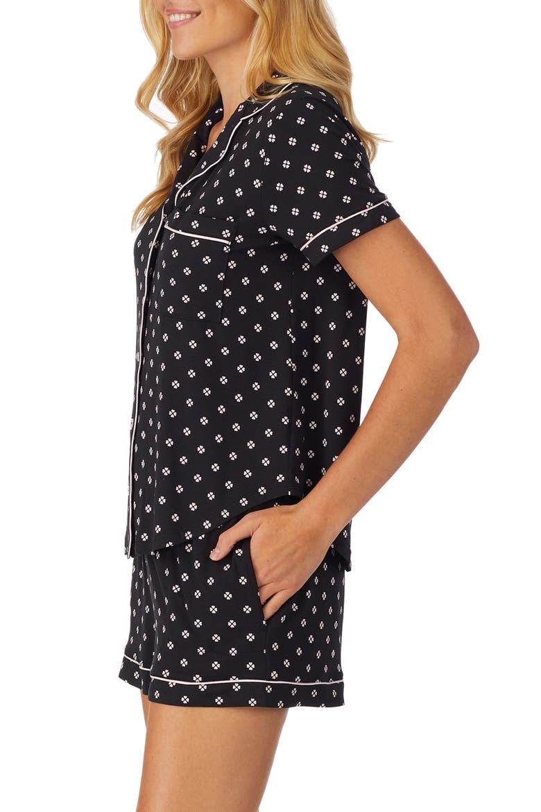 spade print short pajamas, Alternate, color, BLACK PRT