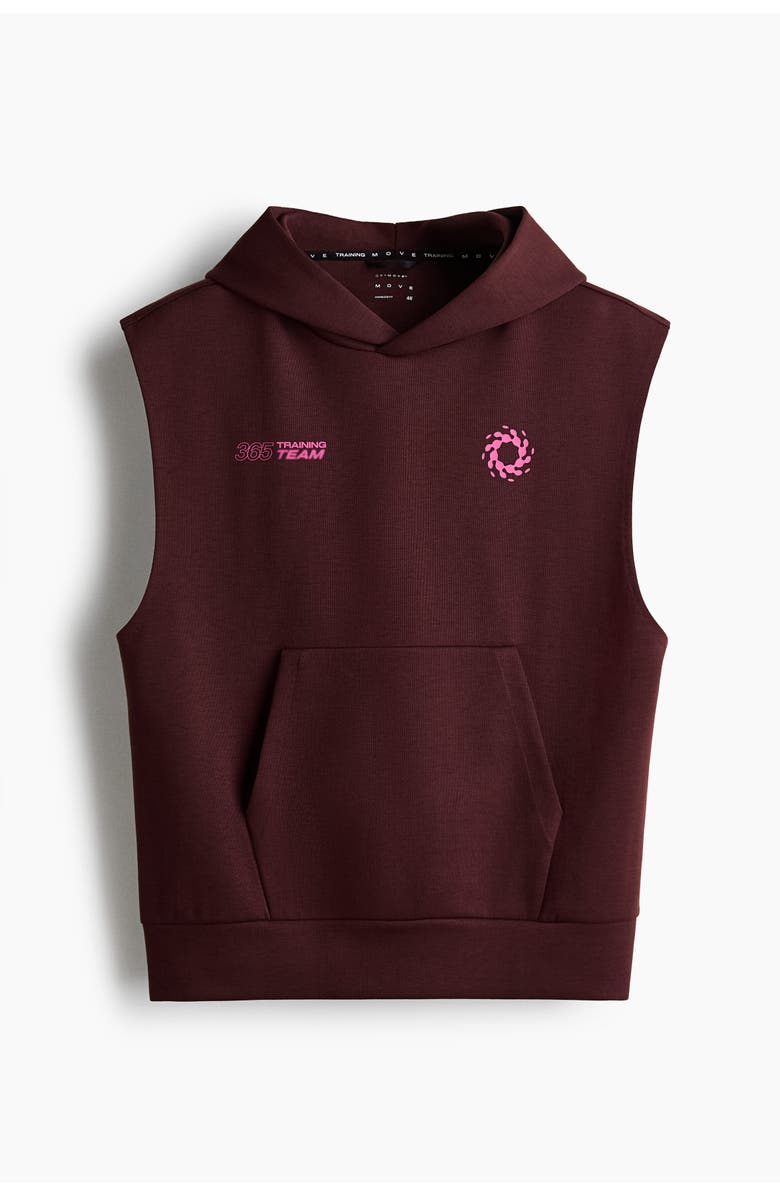 H&M Sleeveless Sports Hoodie With Drymove, Main, color, Burgundy/365 Training Team