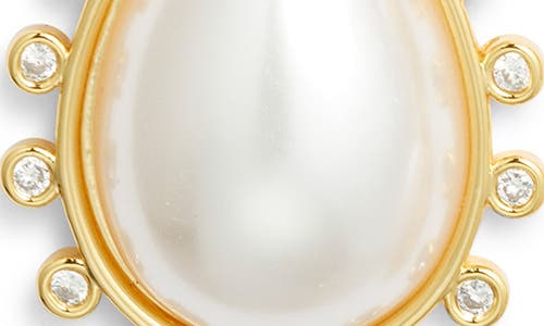Frasier Sterling Copenhagen Faux Pearl Drop Earrings In Gold