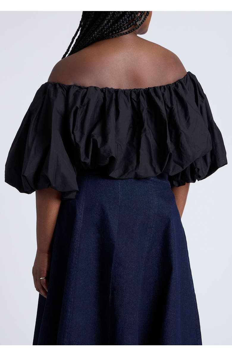 ELOQUII Bubble Top, Alternate, color, Black Onyx