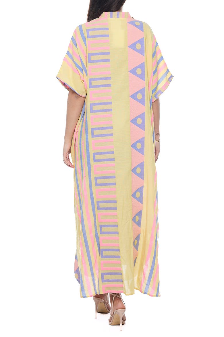 V-Neck Cotton Caftan, Alternate, color, YELLOW