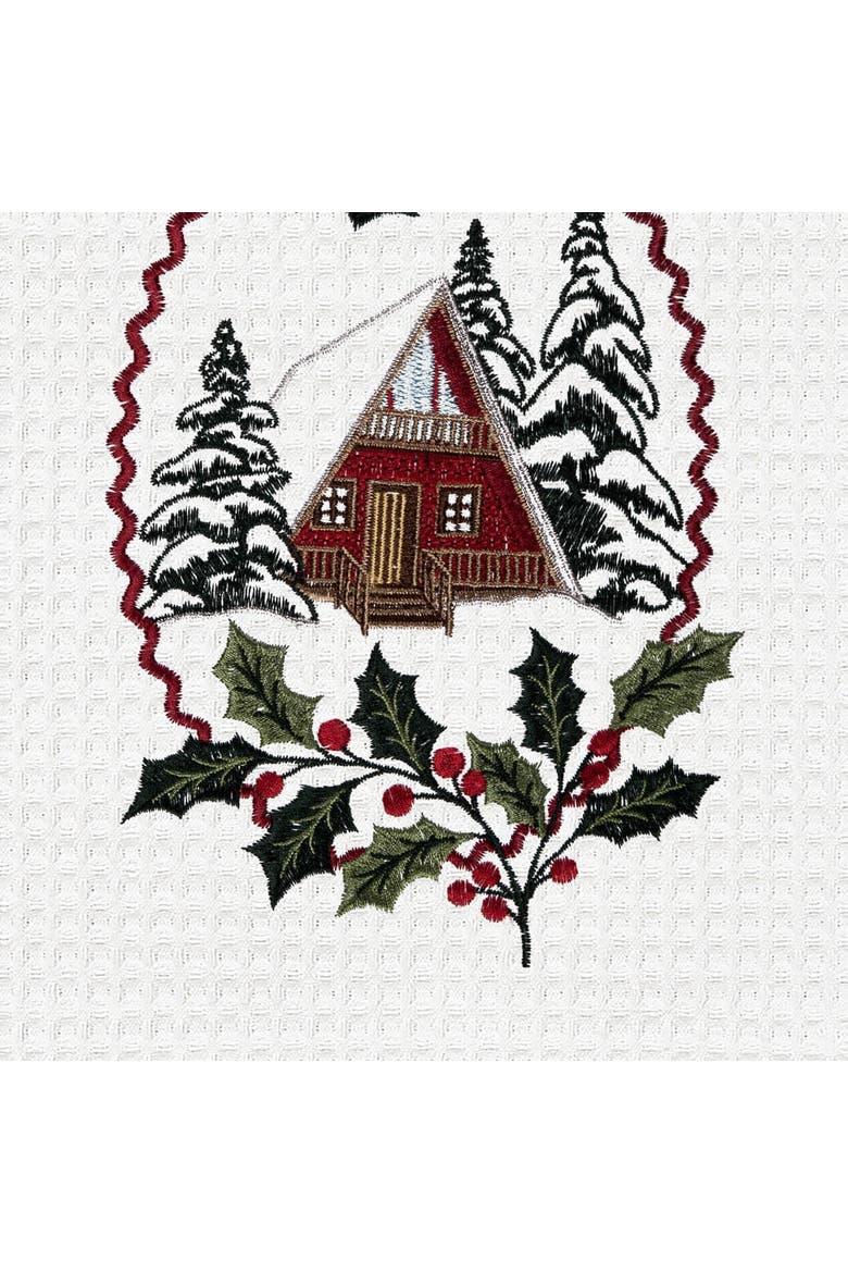Alpine Ski Lodge Winter Sports Christmas Towel, Alternate, color, White
