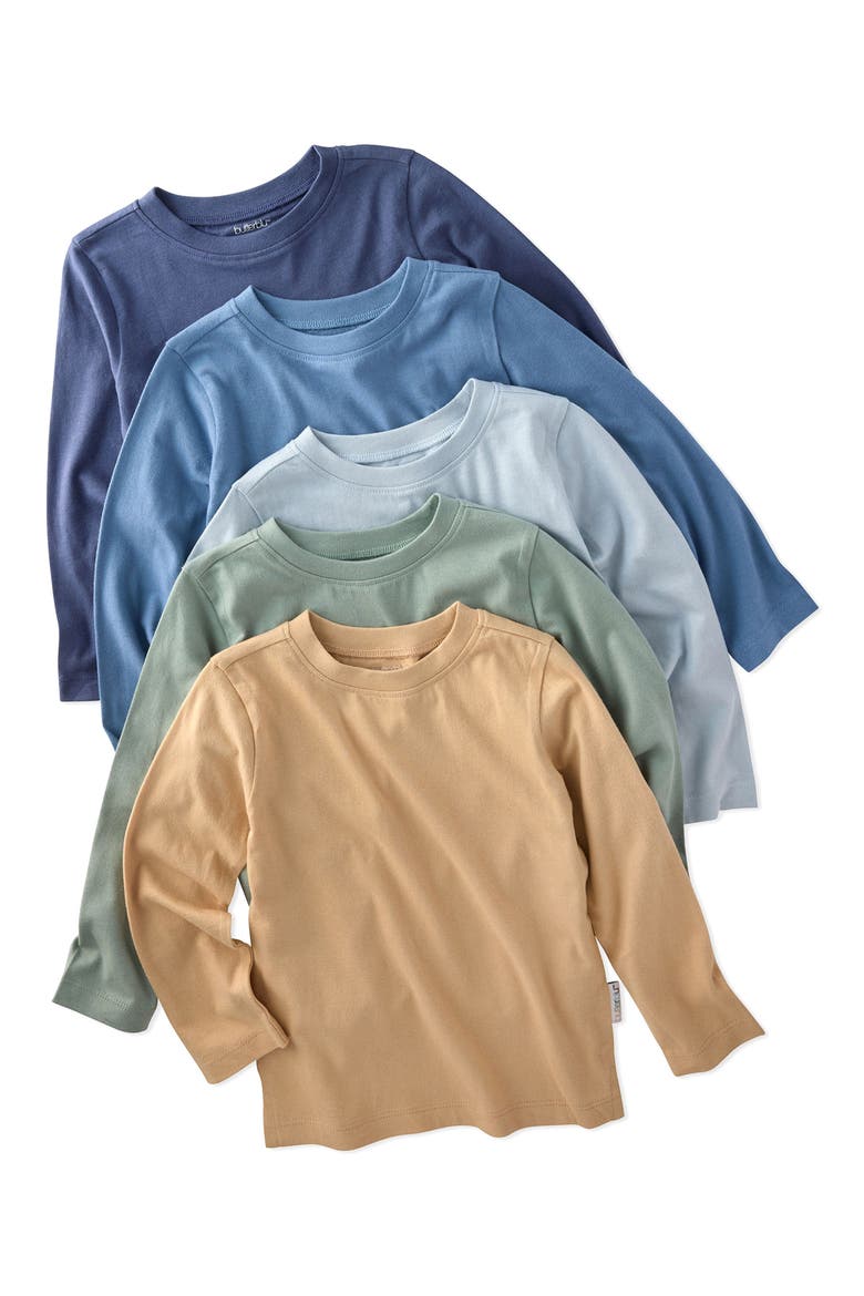 London 5-Pack Assorted Organic Cotton T-Shirts, Main, color, TERRA
