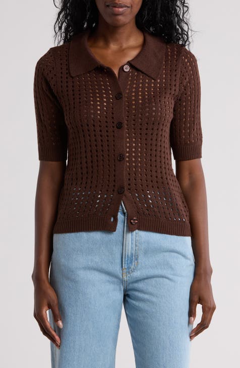 Zena Short Sleeve Button-Up Cardigan