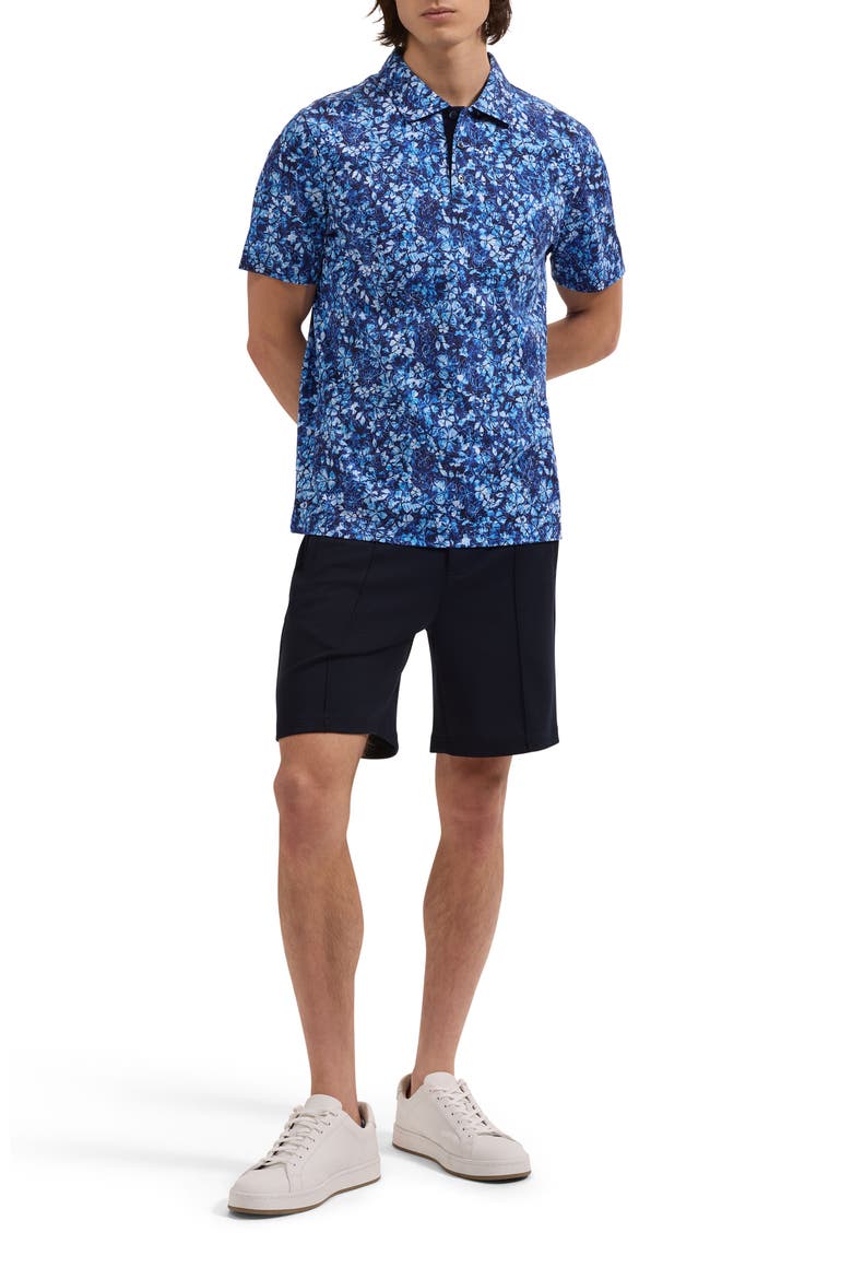 Hendrix Digital Floral Print Pima Cotton Polo, Alternate, color, CLASSIC BLUE