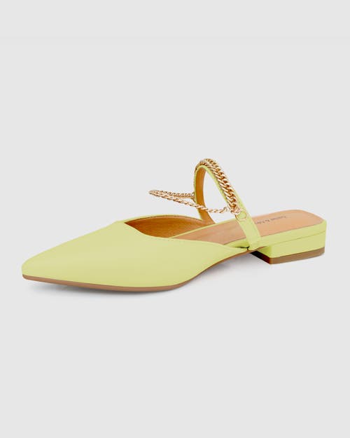 Belle & Bloom On The Go Leather Flat In Citrus