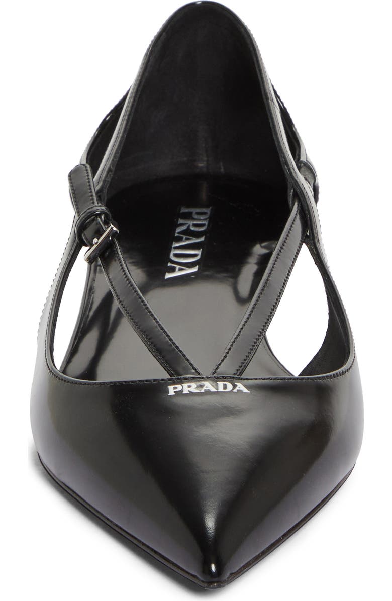 Prada Strappy Pointed Toe Ballet Flat, Alternate, color,