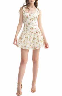 All in Favor Floral Tie Shoulder Minidress