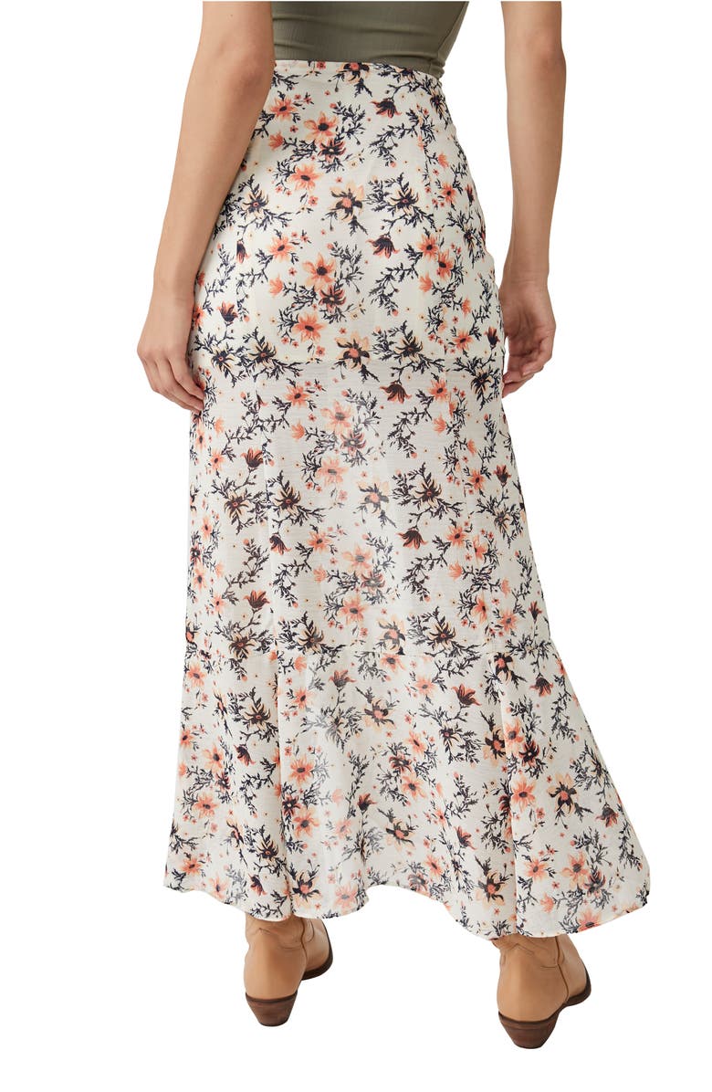 Free People Edge Floral Side Tie Maxi Skirt, Alternate, color, 