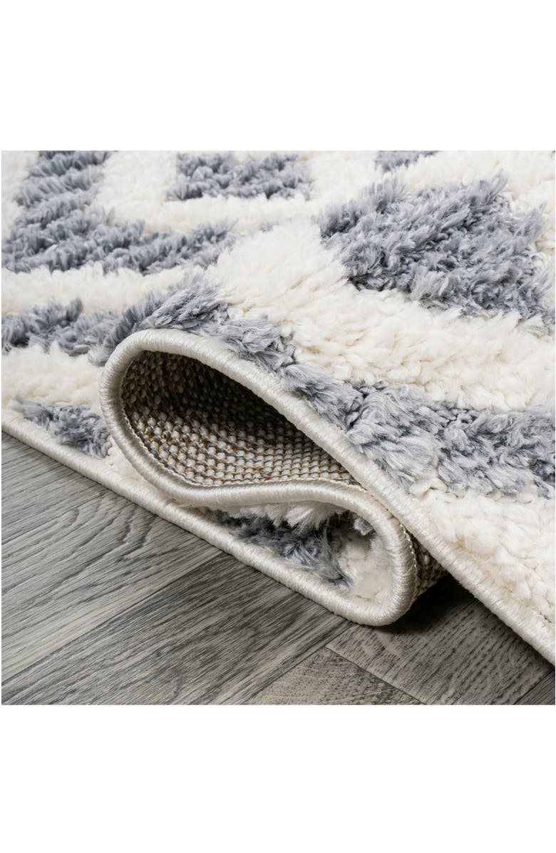 JONATHAN Y Astrid Retro Trellis High-Low Area Rug, Alternate, color, Cream/Gray