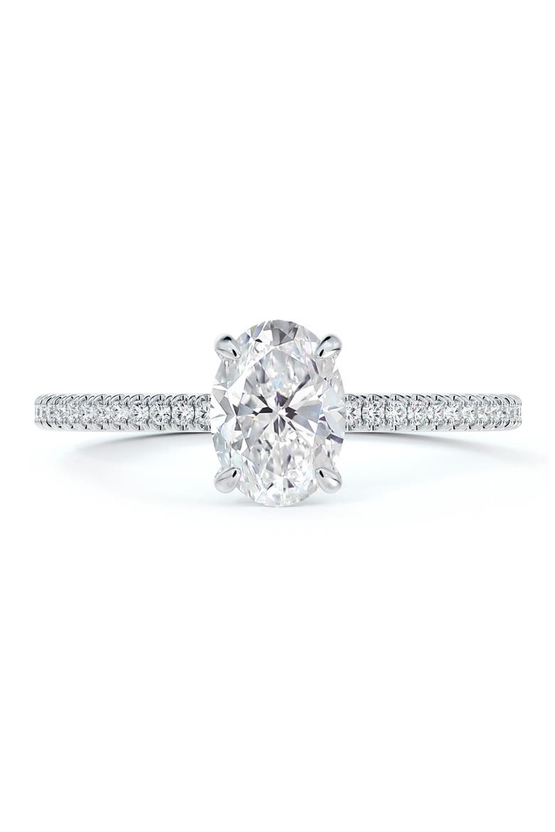 x Micaela Simply Solitaire Oval Diamond Engagement Ring with Diamond Band, Alternate, color, PLATINUM-D0.50CT