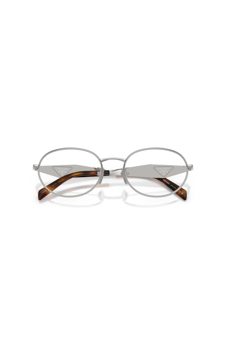 Prada 54mm Oval optical glasses, Alternate, color, Silver