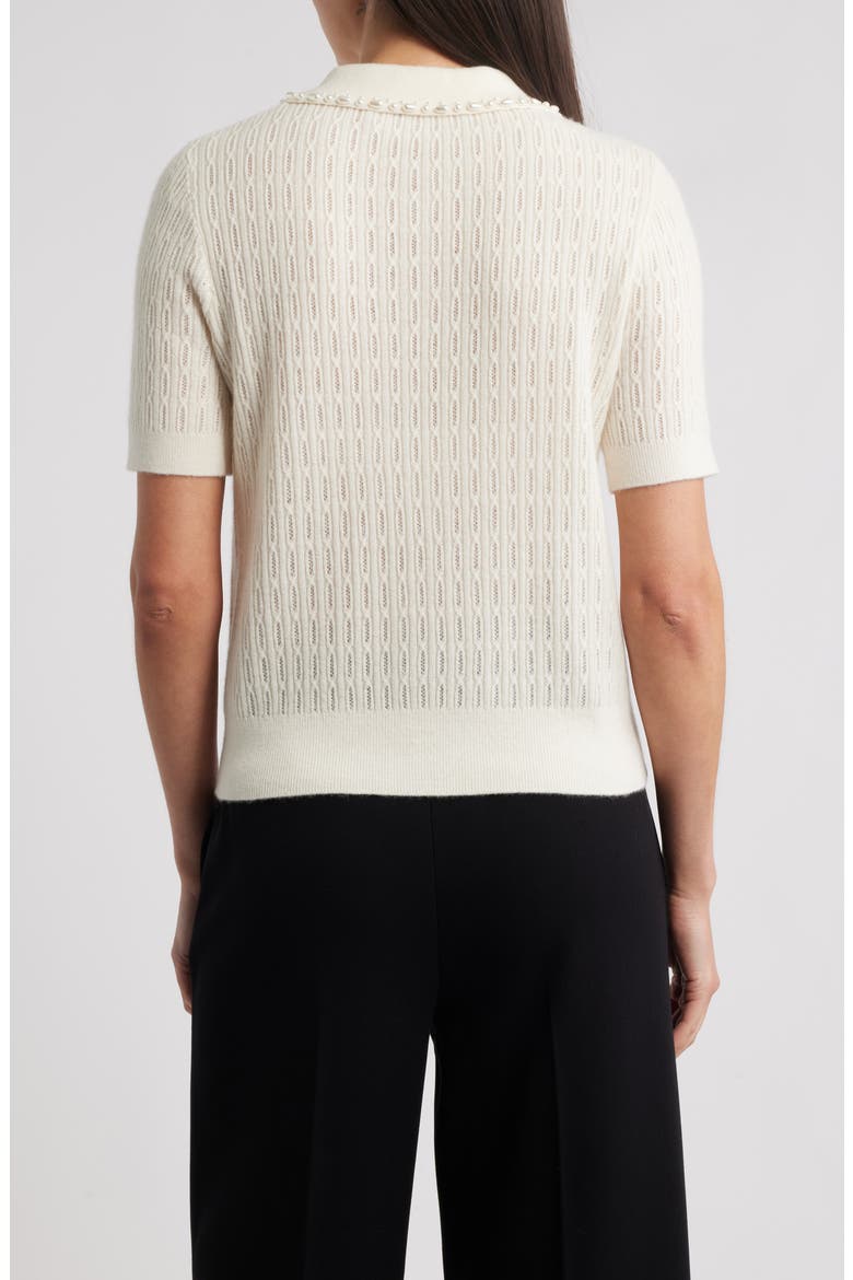 The Stevie Cashmere Polo Sweater, Alternate, color, VANILLA
