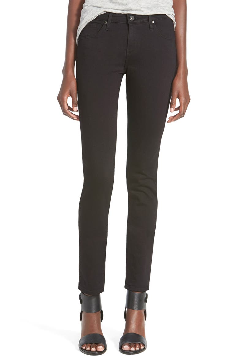 'Stilt Cigarette' Skinny Jeans, Main, color, SUPER BLACK