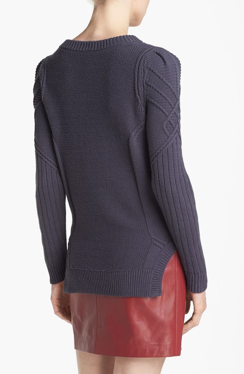 Tildon Cable Knit Sweater, Alternate, color, Grey- Meteor
