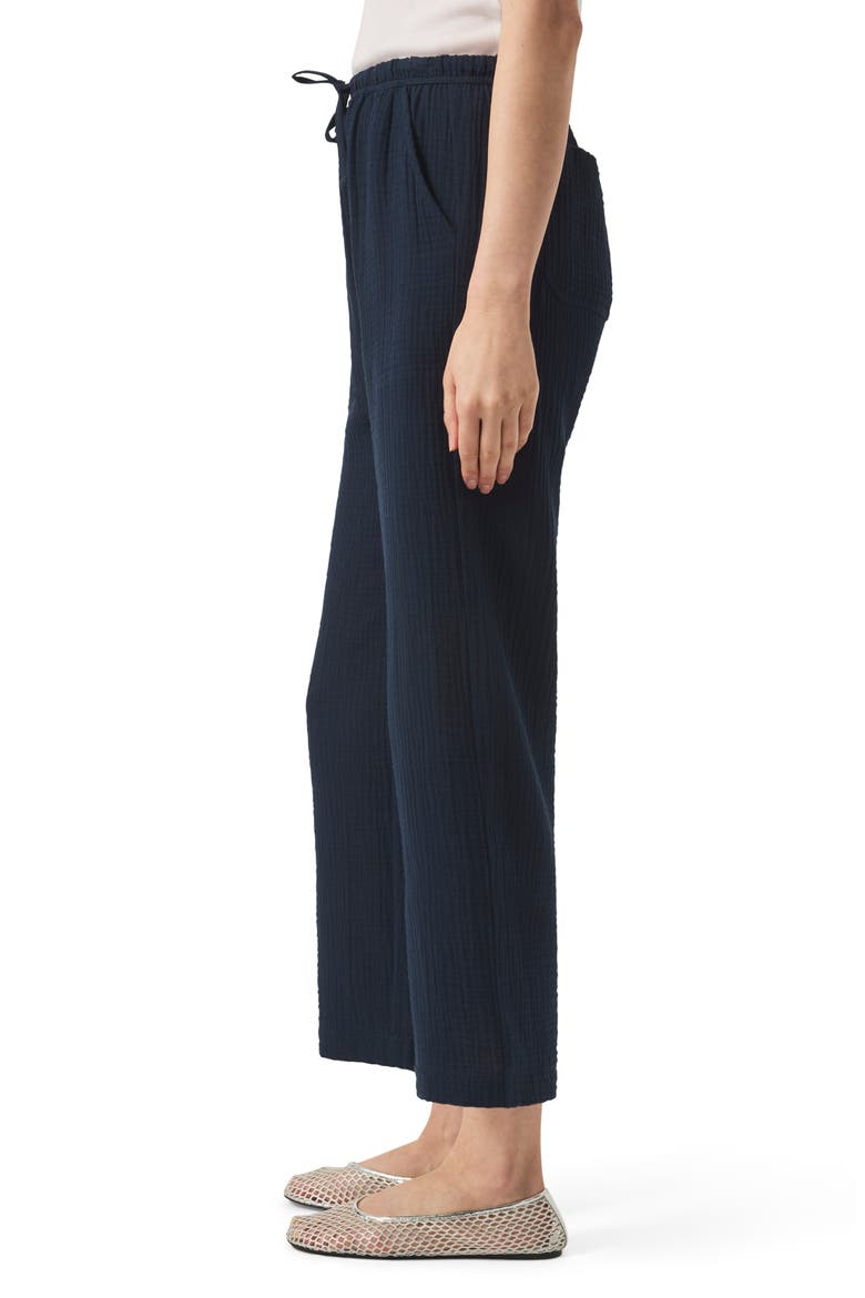 Adele Cotton Gauze Drawstring Pants, Alternate, color, NAVY