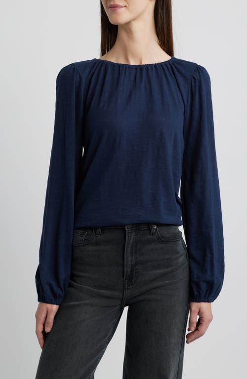 Caslonr Caslon(r) Gathered Neck Top In Navy Blazer
